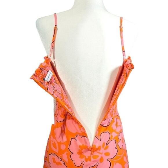 NWT Faithfull the Brand Pink Marni Paraiso Floral Print Mini Dress Size 4 Small - Picture 5 of 8